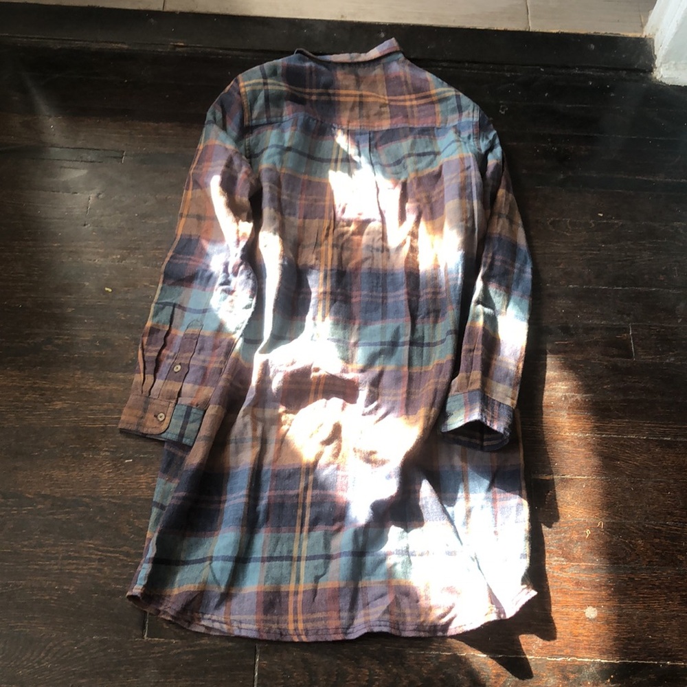 Toad&Co Plaid Shirt Dress - Blue and Brown - Picture 10 of 10